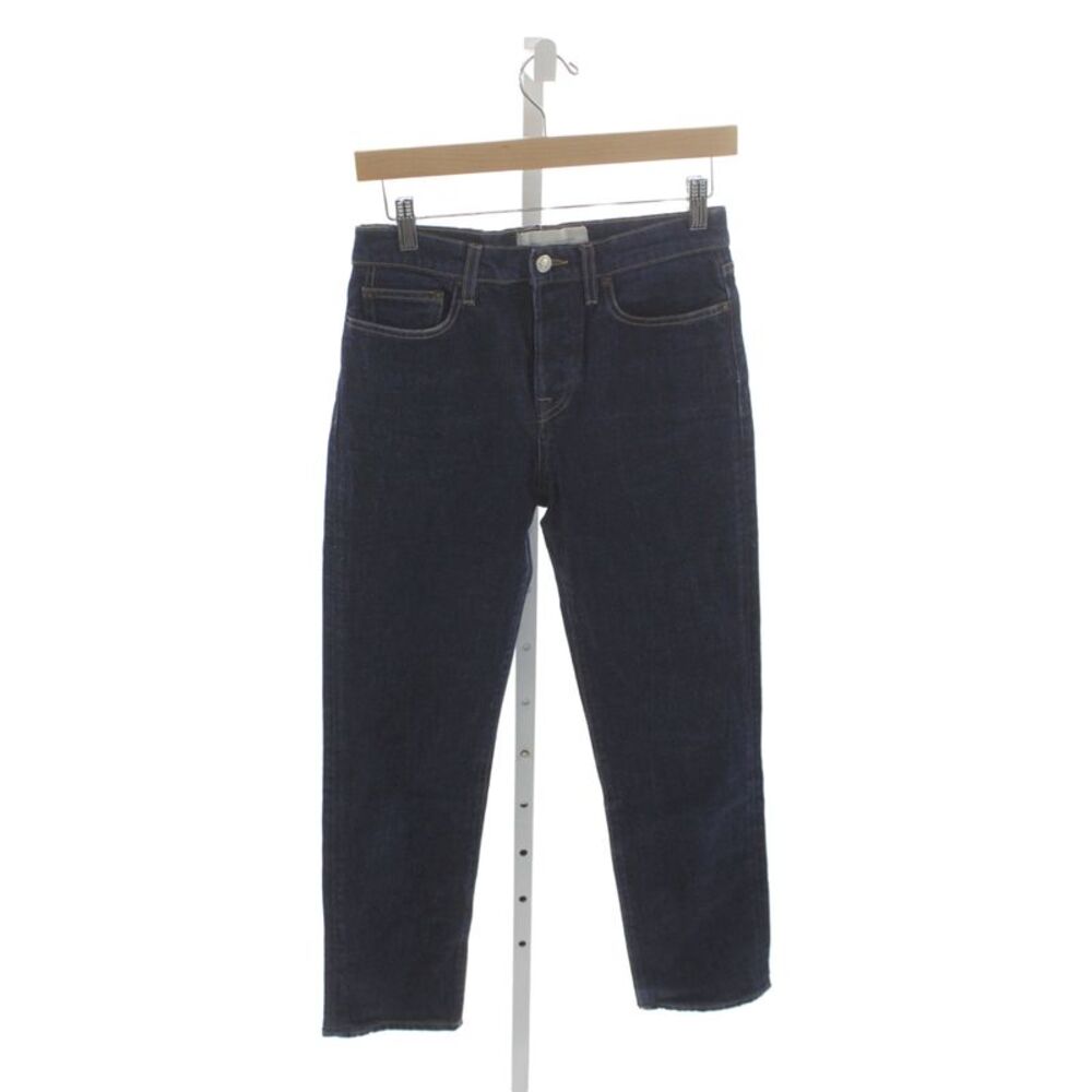 Jeanerica Womens Straight Blue Cotton Jeans Mid Rise Button Size 28